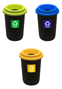 KOSZE DO SEGREGACJI ECO BIN 50 L  - ZESTAW 3SZTUK