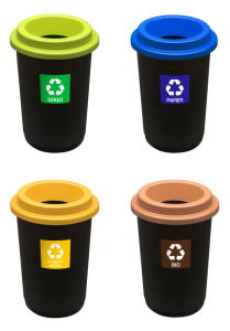 Zestaw 4 koszy do segregacji śmieci ECO BIN 50L