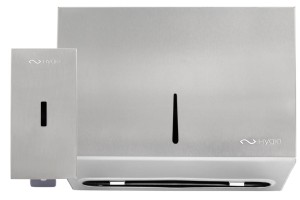 HYGIO Zestaw dozownik mydła w płynie 500ml kw + podajnik zz MINI stal mat 