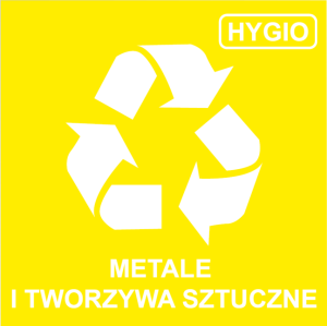 NAKLEJKA NA KOSZE DO SEGREGACJI METALE I TWORZYWA SZTUCZNE