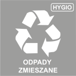 NAKLEJKA NA KOSZE DO SEGREGACJI- ODPADY ZMIESZANE