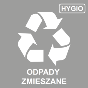 NAKLEJKA NA KOSZE DO SEGREGACJI- ODPADY ZMIESZANE