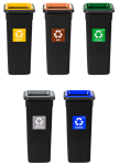 Zestaw 5 koszy do segregacji śmieci 20 l FIT BIN 