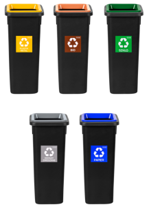 Zestaw 5 koszy do segregacji śmieci 20 l FIT BIN 