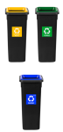 Kosze do segregacji śmieci 20l bin zestaw - zielony, niebieski, żółty