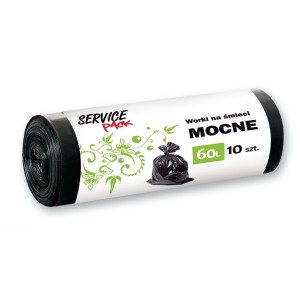 Czarne Worki na Śmieci 60l | Mocne LDPE | 10szt.
