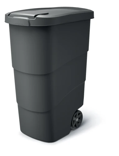 Wheeler 90L Kosz Ogrodowy na Kółkach Szary na Odpady Zmieszane