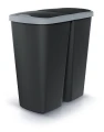 Compacta Q Duo Czarny Kosz na Śmieci z Klapą Podwójny 45l