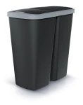 Kosz na Śmieci Podwójny z Klapą 45l | Compacta Q Duo Czarny