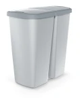 Kosz na Śmieci Podwójny z Klapą 45l | Compacta Q Duo Popielaty