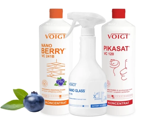 Zestaw Płynów do Sprzątania Voigt | Nano Glass | Pikasat | Nano Berry