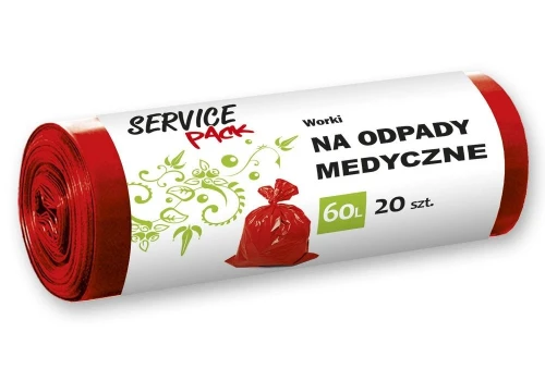 Czerwone Worki na Odpady Medyczne 60L do Sortowania Odpadów
