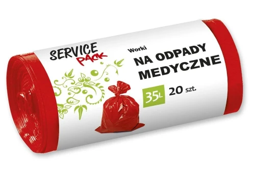 Czerwone Worki na Odpady Medyczne 35L do Sortowania Odpadów