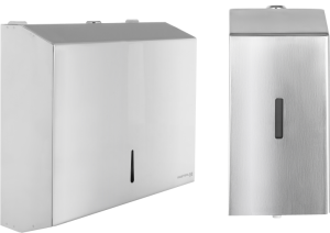 Hygio Prestige Chrom | Zestaw 2w1 | Pojemnik na Ręczniki ZZ Maxi, Dozownik 500ml