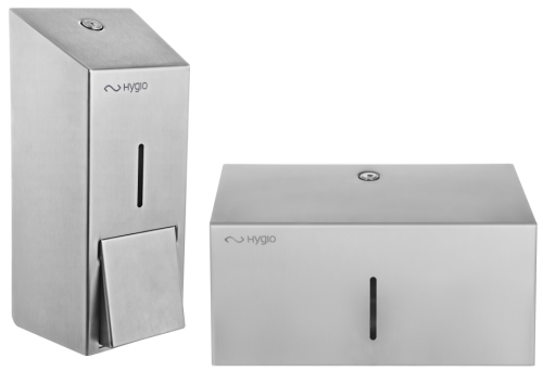 Hygio Prestige | Zestaw Łazienkowy 2w1 | Dozownik do Mydła 800ml + Pojemnik na Ręczniki ZZ Mini