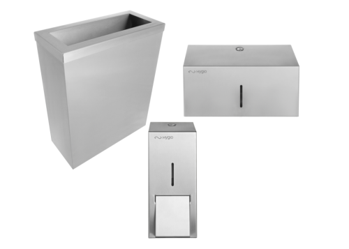 Hygio Prestige | Zestaw Łazienkowy 3w1 | Kosz 25L + Pojemnik na Ręczniki ZZ Mini + Dozownik 800ml