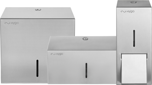 Hygio Prestige | Zestaw Łazienkowy 3w1 | Pojemnik na Papier + Pojemnik na Ręczniki ZZ Mini + Dozownik 800ml