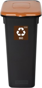 Kosz Do Segregacji Śmieci 20l | Czarno-Brązowy | na Bioodpady | Flap Bin