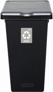 Kosz do Segregacji Śmieci 73l | Czarno-Szary | na Odpady Zmieszane | Flap Bin