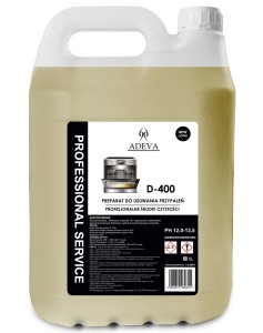 Silny Preparat do Czyszczenia Przypaleń Grill Piekarnik Kominek Adeva D-400 5L