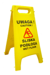 POTYKACZ INFORMACYJNY  DWUJĘZYCZNY UWAGA ŚLISKA PODŁOGA