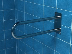 Poręcz łukowa stała  750mm stal chrom/mat